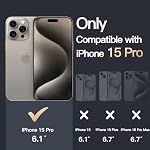 JETech Case for iPhone 15 Pro 6.1-Inch, Non-Yellowing Shockproof Phone Bumper Cover, Anti-Scratch Clear Back (Natural Titanium)