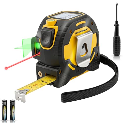 Image of TOMAHAWK 2 in 1 Digital Laser Tape Measure | 5M Laser Distance Meter Display On Backlit LCD Screen with 16ft /5m AutoLock Measuring Tape