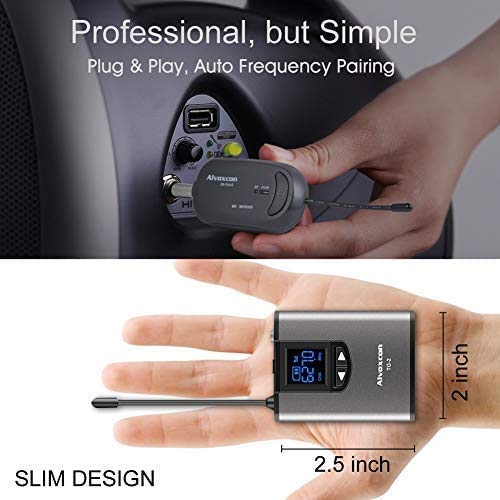 Alvoxcon Wireless Headset Lavalier Microphone System Wireless Lapel Mic Best For Iphone, Dslr Camera, Pa Speaker, Youtube, Podcast, Video Recording, Conference, Vlogging, Church, Interview, Teaching #TOP6