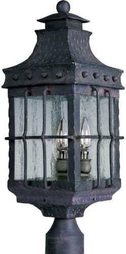 Maxim Nantucket-3 Light Outdoor Pole/Post Mount in Early American Style-8.5 Inches Wide by 22.5 inches high