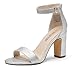DREAM PAIRS Femmes Talons Sandales Argent/PU 39 (EUR) SDHS2236W-E