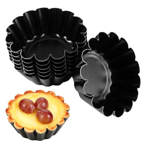 16 Piezas Moldes Mini Tartaletas Acero Carbono, Molde de Tarta de Huevo