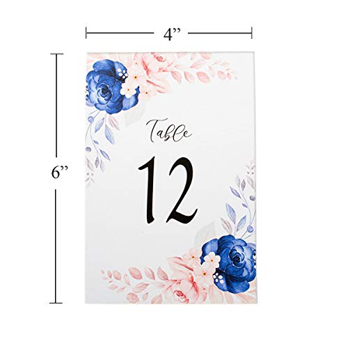 Numéro de table mariage nature bleu floral pour décoration table jardin - 3