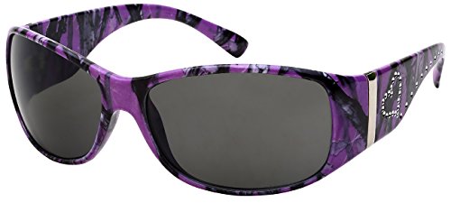 EDGEIWEAR Wrap Style Purple Camo Design Sunglasses for Women