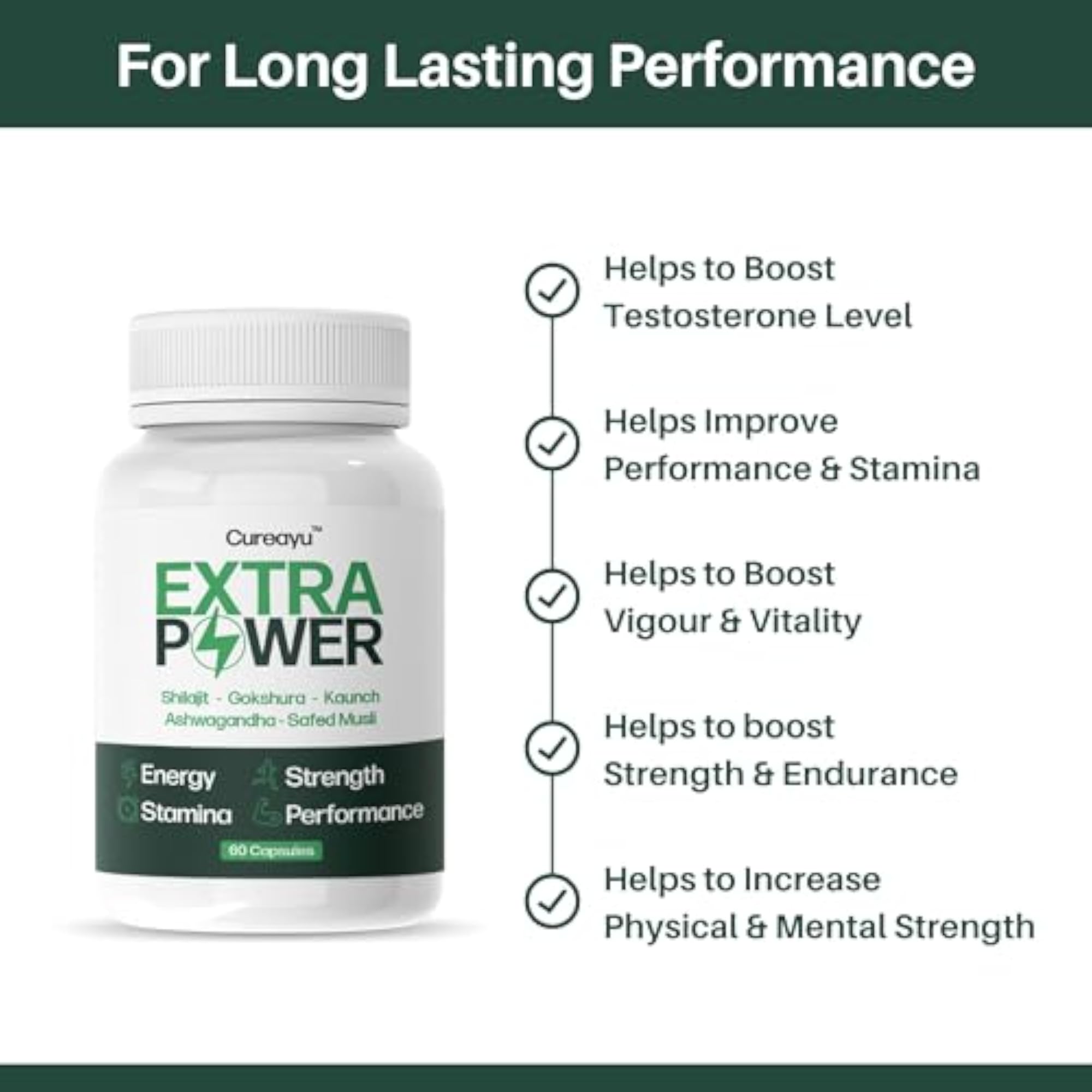 Cureayu Extra Power Capsules for Stamina