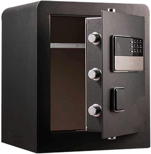 AMNOOL Security, Password Safe Household Small Safe Office Full Steel Intelligent Anti-Theft Safe Deposit Box Wall Mount Storage Container,Black, Gold-1