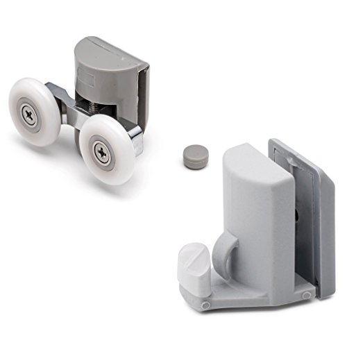 Set of 4 Shower Door Rollers/Runners/Hooks/Guides 22mm Wheels Diameter L003-L082