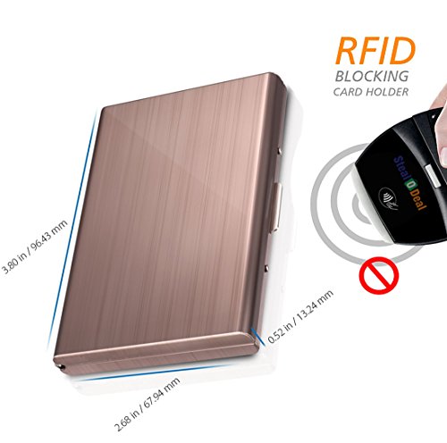 Stealodeal Rose Gold RFID Credit 6 Slot Card Holder for Men & Women Stainless Steel Wallet