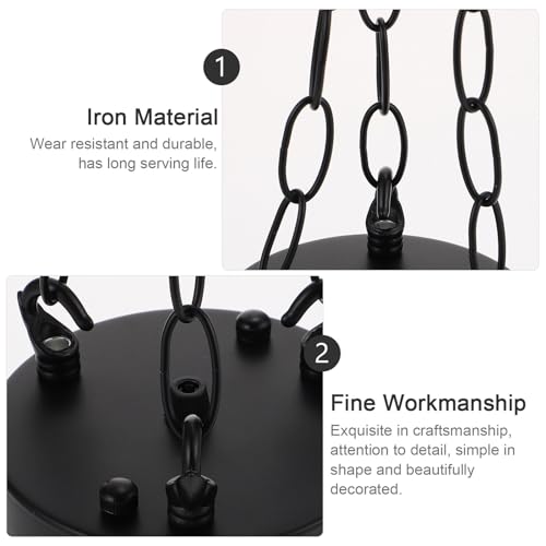 Cadena de hierro negro resistente y kit de lámpara colgante para soporte decorativo 3