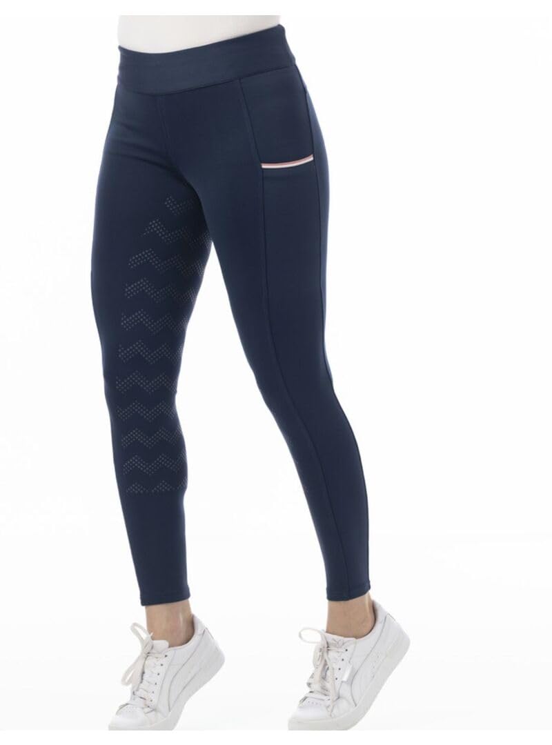 Riding World - Reitleggings für Damen Agadir | Leggings zum Reiten | Reithose mit Silikon-Vollbesatz & breitem Bund | Reiterhose mit 2 Handytaschen | Damen Reitbekleidung in Marineblau | Größe 38