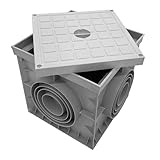 ARLI Revisionsschacht 300 x 300 x 300 mm Kontrollschacht mit Deckel - Hochwertiger Wartungsschacht für effiziente Anschlusskontrolle und Messung - 300x300x300 mm