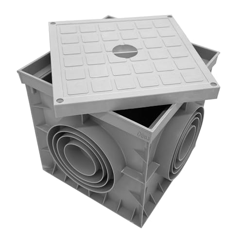 ARLI Revisionsschacht 300 x 300 x 300 mm Kontrollschacht Einlaufschacht Zugkasten mit Deckel und Boden - 300x300x300 mm
