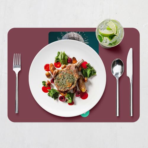 Set de table liège rouge grand format napperon souple horreur x4