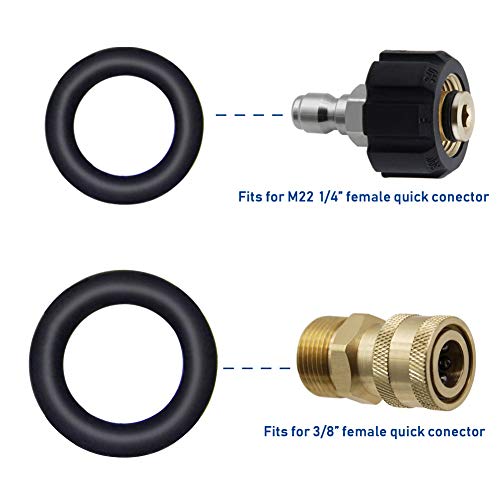 Twinkle Star Pressure Washer O-Rings For 1/4", 3/8" Quick Connect Coupler, 40 Pack #TOP2