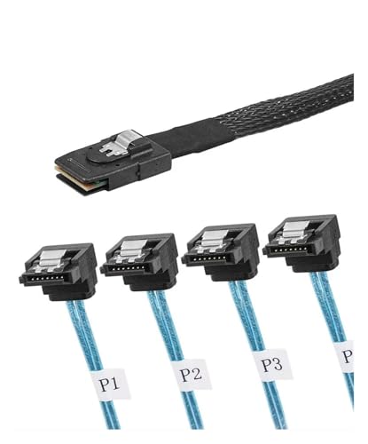 90 Degree Mini S/AS a 4 SATA Cable Adaptador 0.5 m miniatura 2
