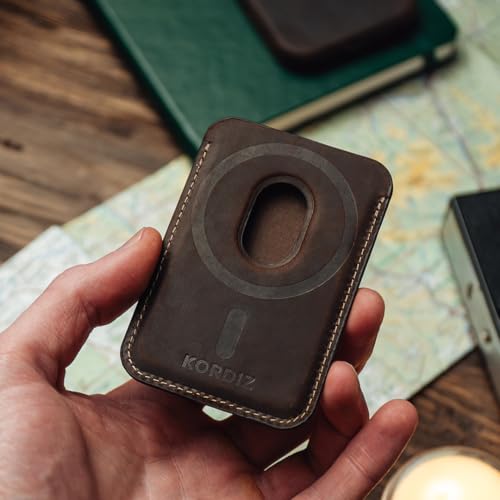 KORDIZ MagSafe Leather Wallet Rustic