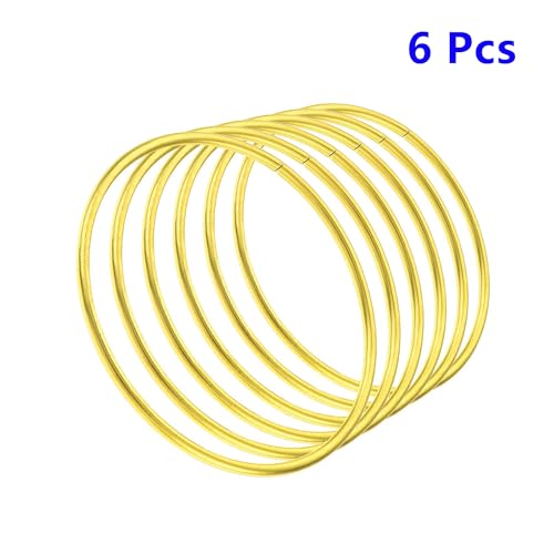 MACHSWON Zinc Alloy O Rings 45mm(1.8") ID 3mm Thick Multi-Purpose Welded O Buckles Heavy Duty Smooth Solid Ring for Bag Straps Belts Pet Leashes and DIY Crafts Gold 6pcs - Image 2