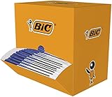 BIC Cristal Original - Bolígrafos de punta media (1.0 mm), Caja de 150 unidades, Azul, óptimo para oficinas