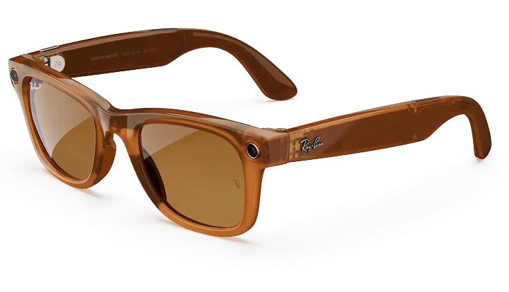 XTRIZRay-Ban Meta Smart Glasses, WAYFARER AI-Powered Photo and Video Capture, Audio Features (FRAME - SHINY CARAMEL, LENSES - BROWN)