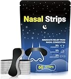 60ct Nasal Strips for Snoring,Extra Strength Nose Strips for Breathing,Hypoallergenic Strong Nasal Strips Tape, Boost Oxygen Intake,Improve Sleep Quality,Latex Free,Skin Safe Nasal Strip - Black