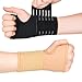 Price comparison product image Actesso Elastic Wrist Support With Strap - Ideal for Sprains, Injury or Tendonitis with no metal bar - Support without inhibiting flexibility | Left or Right (Beige, S (Pack of 1))