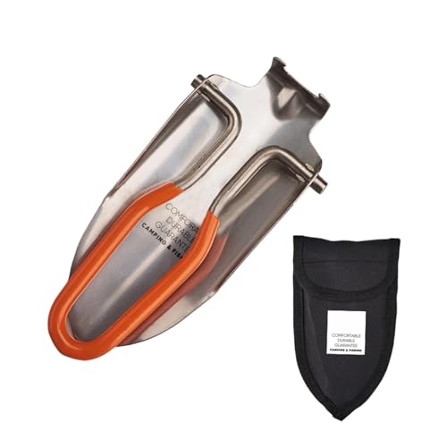 Pala plegable | Pala de jardinería robusta de acero inoxidable | Para pesca, playa, camping, senderismo, trekking, supervivencia, exterior, para supervivencia, camping, playa, pesca y senderismo