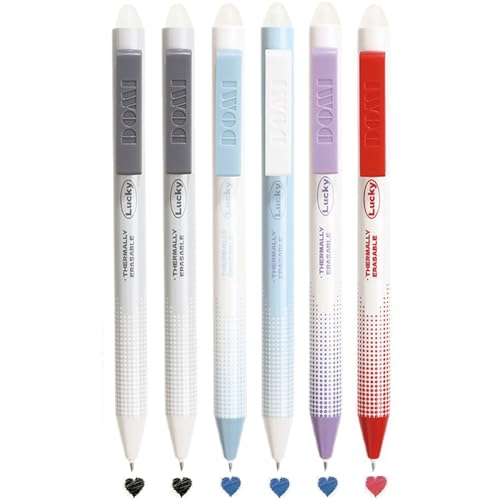 Bolígrafos de tinta gel borrables MOZXIRZ 6 piezas mix