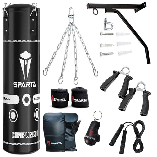 Punch Bag Boxing Training Set with Wall Bracket and Gloves, 4FT