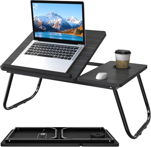 La Mejor Recopilación de Mesa de Servicio para Cama Top 10. 41 MONSTYLE Mesa para Cama Plegable,Mesita para Laptop Cama, Mesa de Cama para Laptop con Portavasos y Ranura Inclinación Ajustable de 5 Niveles de Comer, Jugar, Estudiar y...