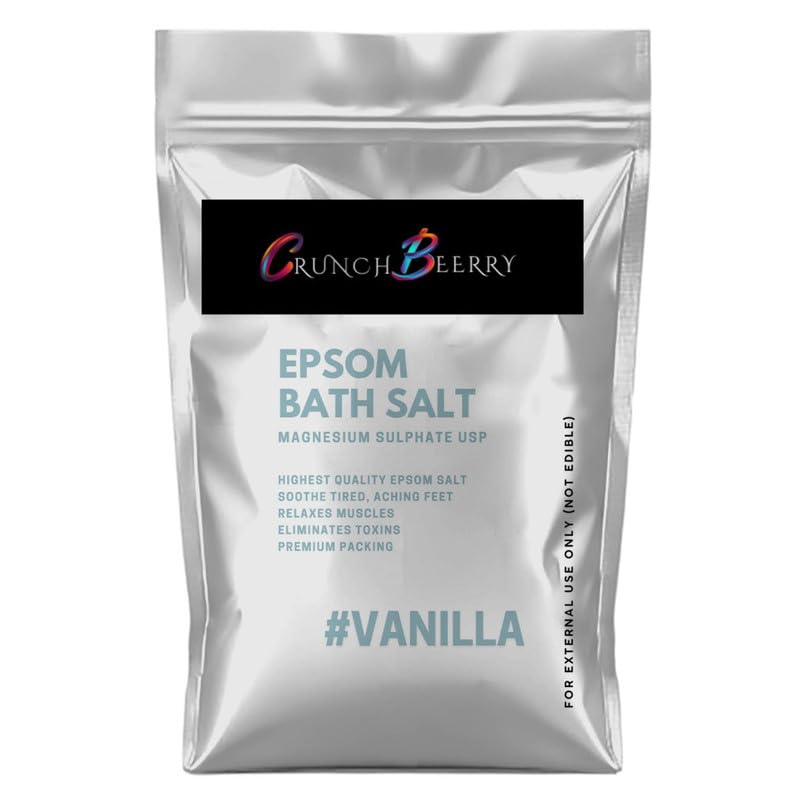 CRUNCH BEERRY BATH EPSOM SALT For Muscle Relief, Relieves Aches Pain,Bath salt for Relaxation,Refreshing Body,Joint Soreness and Tired Muscles,No Color Added 1000gm (BATH SALT_VANILLA_1 Kg.)-picture-23