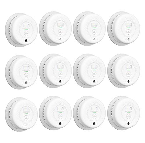 Smoke Detector, X-Sense SD01 10-Year Battery (Not Hardwired) Fire Smoke Alarm with Escape Light, Compliant with UL 217 Standard (12-Pack)