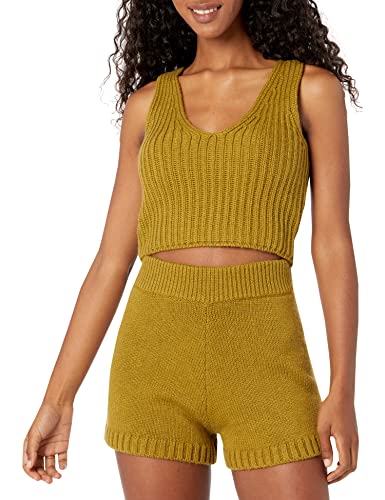 Image of The Drop Womens Sylvie Cotton Blend V-Neck Cropped Sweater Tank