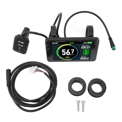 ANGGREK Electric Bicycle LCD Display,Wide Input Range,Communication Protocol Compatibility,Quality Material, Bicycle LCD Display with Comprehensive Accessories for