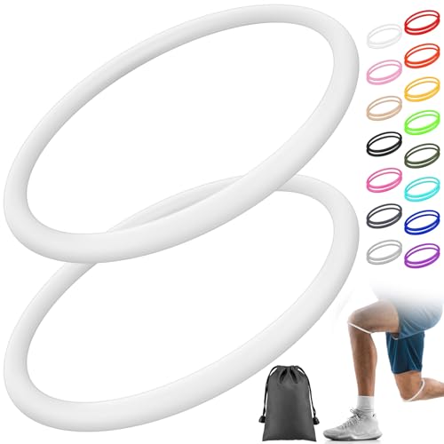 Image of Foilswirl Silicone Patella Knee Band for Basketball Patella Tendon Support Knee Pain Running Tendon Brace Support Strap(2,White,XL)
