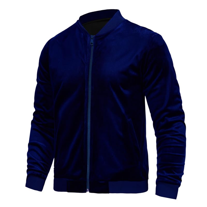 Image of Mens Faux Suede Bomber Jacket Varsity Jacket Windbreaker Vintage Casual Lightweight Leather Coats Jackets