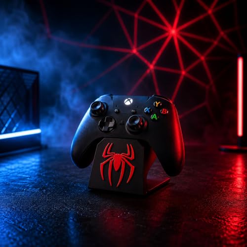Image of PS5 Controller stand for Desk Gaming controller stand Xbox | Joystick Stand Controller Holder Gamepad Stand & Gaming PS5 Accessory | Compatible with Xbox ONE, PS5, PS4, PC, Steelseries Remote | Black + Red | Superhero Spider-Themed