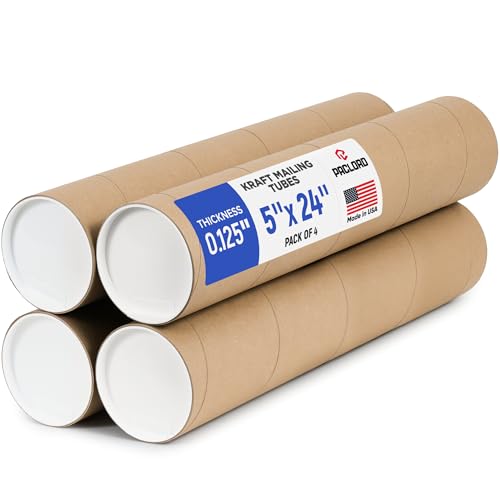 Tube d'expédition kraft renforcé haute densité de 12,7 x 61 cm pour œuvres d'art