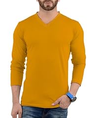 Yellow - V Neck Long Sleeves Men