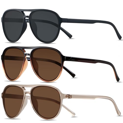ANDWOOD Polarized Aviator Sunglasses for Women Men Tangle Free Pilot Shades