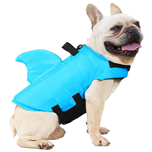 FONLAM Giubbotti di Salvataggio per Cani Giubbotto Salvagente Cane Squalo Galleggiante Cani Piccola Media Taglia Piscina Mare (L, Blu) FONLAM Giubbotti di Salvataggio per Cani Giubbotto Salvagente Cane Squalo Galleggiante Cani Piccola Media Taglia Piscina Mare (L, Blu)