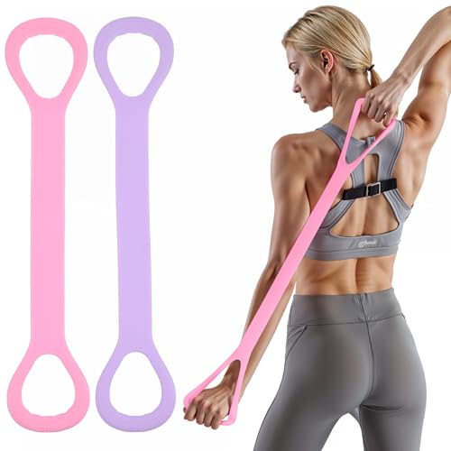 2Pcs Figure 8 Resistance Band, Elastic Bands for Working Out, Stretch Bands Foot, Leg, Hand Stretcher, Arm Exerciser Portable Home Office Elastic Ropes for Yoga Pilates Stretching