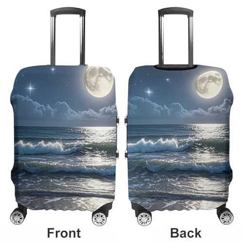 Night Ocean Printed Luggage Cover Protector, Fits 18-32 Inch Luggage3