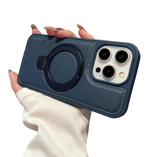 Étui de téléphone en cuir pour iPhone 14 Plus finition antichoc premium bleue
