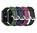 Produktbild MoKo 4 Stück Armband Kompatibel mit Huawei Watch Fit Active/Elegant Smartwatch, Weiche Silikon Sport Ersatzarmband Uhrenarmband mit Edelstahlschnalle, Weinrot/Mitternachtsblau/Dunkelgrün/Schwarz