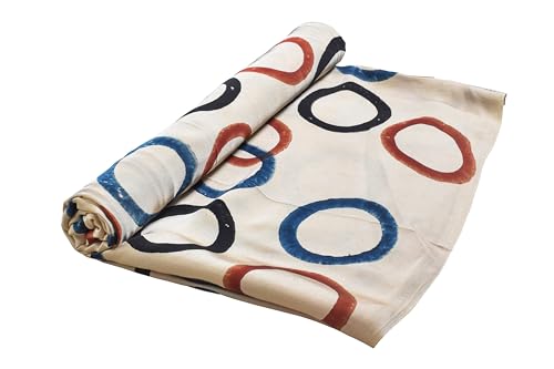 Image of Ethnics of Kutch Womens's Ajrakh Modal Silk Natural Dye Hand Block Print Unstitched Kurta Fabric