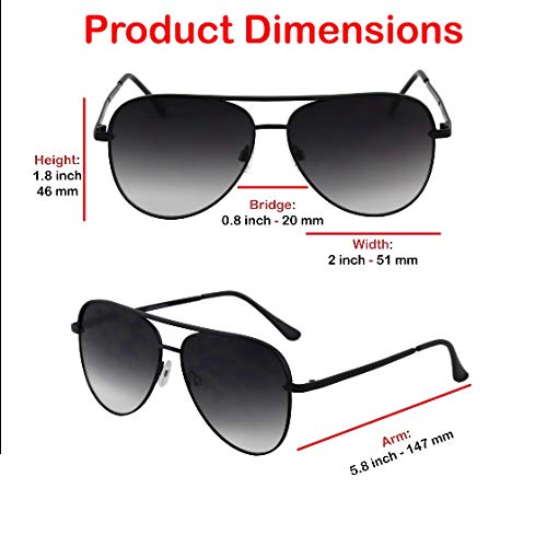 Flawless Large Flat Lens Mirror Gradient Lens Aviator Sunglasses for Men and Women4