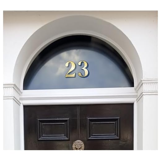 Gold House Numbers - Victorian Fanlight House Number Stickers with an Elegant, Durable, Waterproof, Vinyl Numbers for Front Door - Self Adhesive Transom Door Numbers Stickers (Gold)