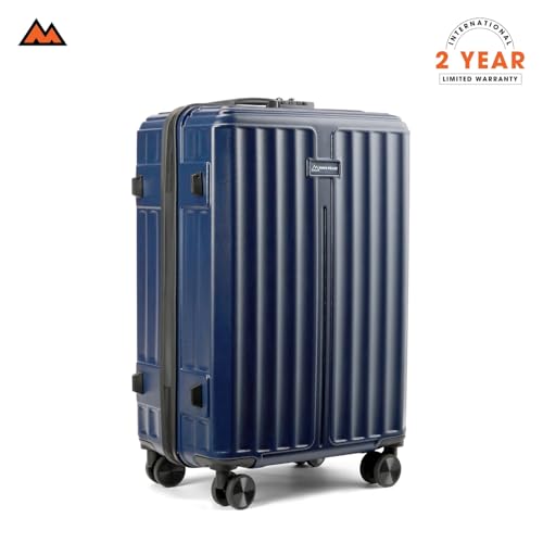 Image of Move-Meant Large ROAMIFY Check-in Suitcase 75 Cm 8 Wheels Number Lock Poly Carbonat Navy Blue Trolley Bag for Men & Women | 360 Degree Wheeling System Luggage | Trolley Bags for Travel