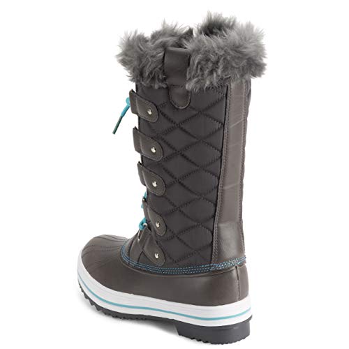 Image of POLAR Womens Snow Boot Nylon Tall Winter Fur Lined Snow Warm Waterproof Rain Boot