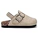 Torotto Kids Suede Clogs Toddler Boys Girls Cork Footbed Clogs with Arch Support & Adjustable Straps for Indoor & Outdoor (536-Apricot, 24)